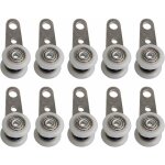 Lot de 10 roulettes pour baies vitr�es ou portes coulissantes - en m�tal et en plastique - 4, 5 x 1, ...