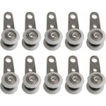 Lot de 10 roulettes pour baies vitres ou portes coulissantes - en mtal et en plastique - 4, 5 x 1, ...