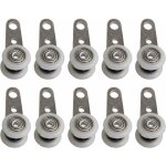 Lot de 10 roulettes pour baies vitres ou portes coulissantes - en mtal et en plastique - 4, 5x 1, 9cm ...