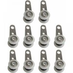 Lot de 10 roulettes pour baies vitres ou portes coulissantes - en mtal et en plastique - 4 x 1, 9 cm ...