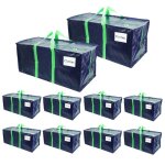 Lot 10 sacs de demenagement grand format avec sangles et poignee bleu