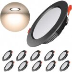 Lot de 10 spots encastr�s led ronds ultra plats 7 w pour mur et plafond ? noir