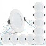 Lot de 10 spots led encastrable 5w ip44 98mm, blanc neutre 4000k clairage encastr tanche 450lm, spot ...