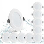 Lot de 10 spots led encastrable 5w ip44 98mm, blanc neutre 4000k �clairage encastr� �tanche 450lm, spot ...
