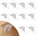 Lot de 10 supports invisibles muraux autocollants fixation sans per�age, pour armoires, meubles, �tag�res ...