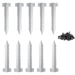 Lot de 10 supports traverses chemin fer m�tal robuste avec vis, poteau cl�ture jardin design dentel�, ...