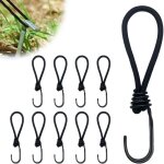 Lot de 10 tendeurs en avec crochets - 15 cm - tendeur polyvalent avec crochet - pour b�ches de camping, ...