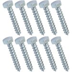 Lot de 10 - tirefond / vis  bois m8x50mm -  tte hexagonale 6 pans - en acier - zingu - assemblage ...