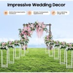 Lot de 10 vases en acrylique pour d�coration de table de mariage - hauteur : 60 cm - socle transparent ...