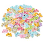 Lot de 100 boutons dcoratifs en bois  impression mixte, 1 pouce, boutons en bois papillon pour couture, ...
