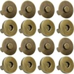 Lot de 100 boutons - pression magn�tiques pour sac � main, v�tements, cuir (14 mm, laiton antique)