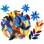 Lot de 100 carreaux de mosa�que pour loisirs cr�atifs, fournitures en verre color�, motifs de p�tales ...