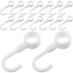 Lot de 100 crochets en plastique blanc pour tube rond 12 mm ? crochets polyvalents pour rangement la ...