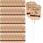 Lot de 100 �tiquettes pour bougies magiques en papier kraft - �tiquettes de mariage pour bougies magiques ...