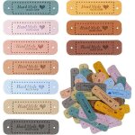 Lot de 100 �tiquettes de v�tements faites � la main, �tiquettes en cuir personnalis�es, �tiquettes de ...