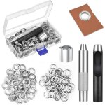 Lot de 100 ?illets m�talliques de 12 mm avec 3 outils, ?illets ronds pour stores, chaussures, rideaux, ...