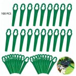 Lot de 100 lames en plastique vert en forme de calebasse pour coupe - bordures, lames de rechange pour ...