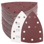 Lot de 100 papier de verre pour ponceuse de dtail de souris, grain 40 80 120 180 240, papier a poncer ...