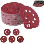 Lot de 100 pices de papier abrasif pour ponceuse excentrique 125 mm disques abrasifs de 60 / 80 / 100 ...