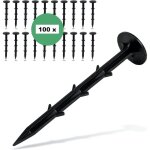 Lot de 100 piquets d'ancrage pour toile anti - mauvaises herbes - extr�mement stables - piquets en plastique ...