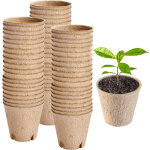 Lot de 100 pots de pots en tourbe, biod�gradables bacs � semis, 8 cm avec 100 marqueurs en plastique