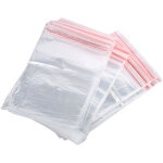 Lot de 100 sachets d'emballage en plastique transparent r�utilisables avec fermeture � glissi�re pour ...