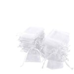 Lot de 100 sachets en organza blanc, 7 x 9 cm, pochette cadeau en organza, pochette � bijoux, sachets ...
