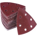 Lot de 100 triangles abrasifs - 6 trous - 90 x 90 x 90 mm pour ponceuse delta - feuilles abrasives triangulair ...