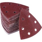 Lot de 100 triangles abrasifs 6 trous 90 x 90 x 90 mm pour ponceuse delta feuilles abrasives triangulaires ...