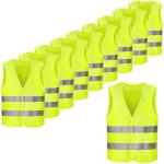 Lot de 10pcs gilets de s�curit� jaune fluo r�fl�chissant, haute visibilit� pour cycliste, conducteur, ...