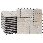 Lot de 11 dalles de terrasse modernes 30 x 30 cm surface barfu - friendly entretien facile en naturel ...