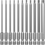 Lot de 11 embouts torx longs, 100 mm, extra longs, magn�tiques, embouts longs, jeu de tournevis hexagonaux, ...
