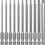 Lot de 11 embouts torx longs, 100 mm, extra longs, magn�tiques, embouts longs, jeu de tournevis hexagonaux, ...
