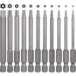 Lot de 11 embouts de tournevis torx - 75 mm - en acier s2 - magn�tique - 6 pans - t6 t7 t8 t9 t10 t15 ...