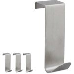 Lot de 12 accroche - portes, acier inoxydable, argent�, 7 x 2, 5 x 5 cm