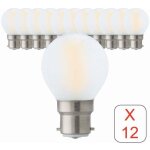 Lot de 12 ampoules led filament b22 sph�rique 4w 470lm 2700k - garantie 2 ans