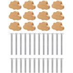 Lot de 12 boutons boho en bois durables, formes de nuages pour armoires, meubles