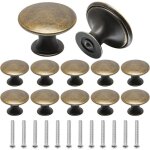 Lot de 12 boutons de meuble bronze, bouton de porte vintage pour placard, poignee de meuble avec vis ...