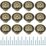 Lot de 12 boutons de tiroir ronds pour meubles, armoires, commodes, portes, bureaux, chambres, placards ...