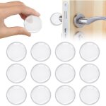Lot de 12 but�es de porte murales transparentes autocollantes, rondes, pour prot�ger murs, frigos et ...
