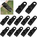 Lot de 12 clip de b�che tente, pince pour b�che, r�glable tent clip, pour maintenir les accessoires de ...