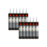 Sika - lot de 12 colles mastic multi - usages flex 221 - noir - 300ml