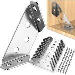 Lot de 12 connecteurs d'angle, equerre fixation inox, connecteur metal avec vis, equerre angle pour �tag�re, ...