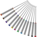 Lot de 12 fourchettes  fondue en acier inoxydable de 24, 1 cm avec poigne rsistante  la chaleur pour ...