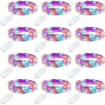 Lot de 12 guirlande lumineuse � piles (inclus) 3 meters 30 led micro guirlande en fil cuivre multicolore ...