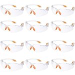 Lot de 12 lunettes de s�curit� transparentes anti - rayures avec nez en caoutchouc pour chantier