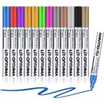 Lot de 12 marqueurs permanents imperm�ables pour peindre sur pierre, m�tal, plastique, tasses, bois, ...