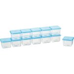 Lot de 12 mini - bo�tes de cong�lation 0, 08 l rectangulaires 5 x 5 x 4 cm