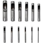 Lot de 12 outils de perforation ronds creux en acier pour cuir de 3 mm  19 mm, outils de perforation ...