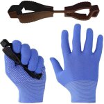 Lot de 12 paires de gants de travail � picots pour travaux l�gers avec pinces � gants(bleu)